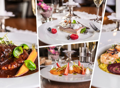 Romantické menu v reštaurácii Hradná hviezda v prostredí Bratislavského hradu.