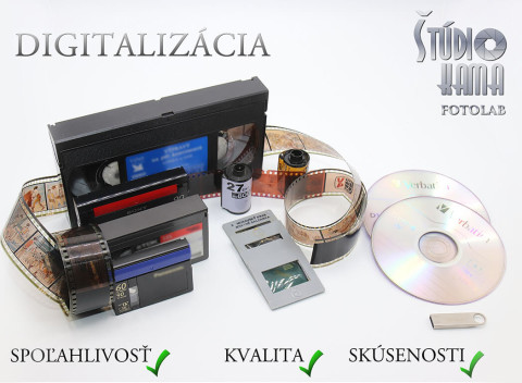 Profesionálny prepis kaziet na DVD, USB alebo digitalizácia fotografií.
