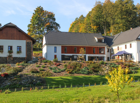 Nízky Jeseník pri priehrade: Relax Pension Schönwald *** s wellness, kávou a dezertom + raňajky.