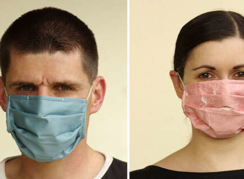 Balenie dvojvrstvových rúšok so strieborným vláknom - viacnásobné použitie.