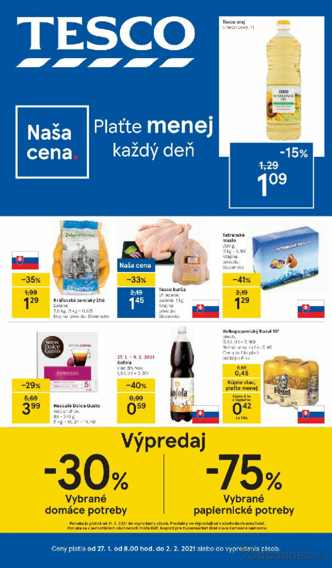 1. stránka Tesco letáku