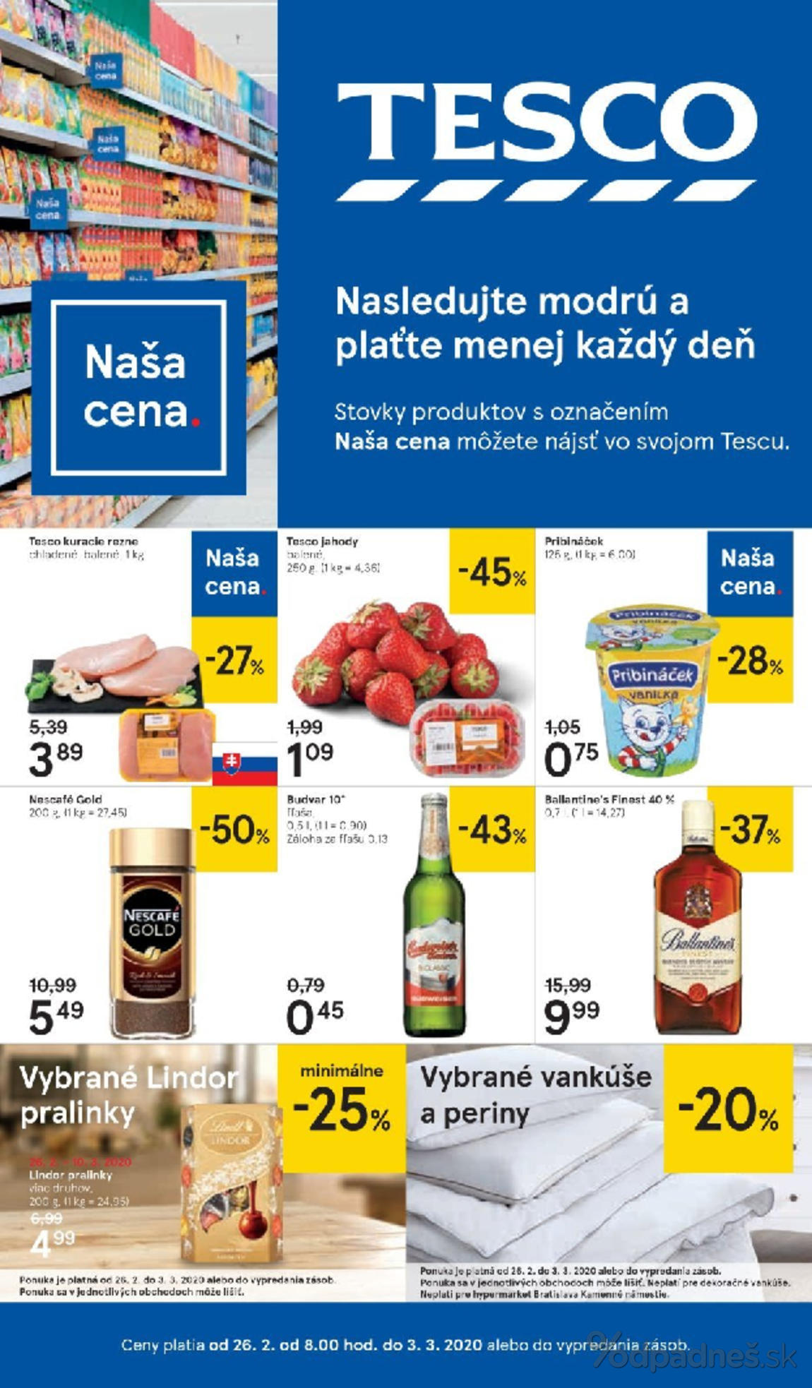 1. stránka Tesco letáku