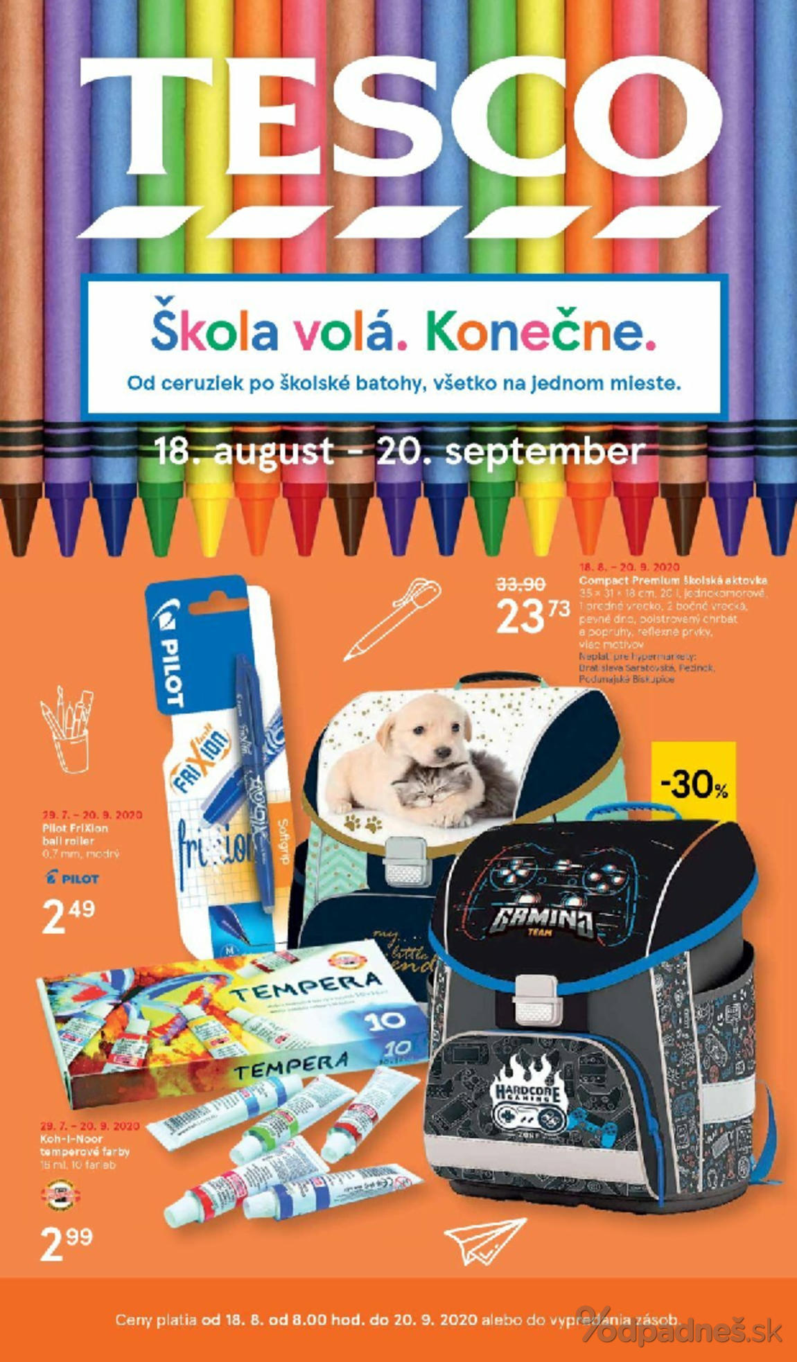 1. stránka Tesco letáku