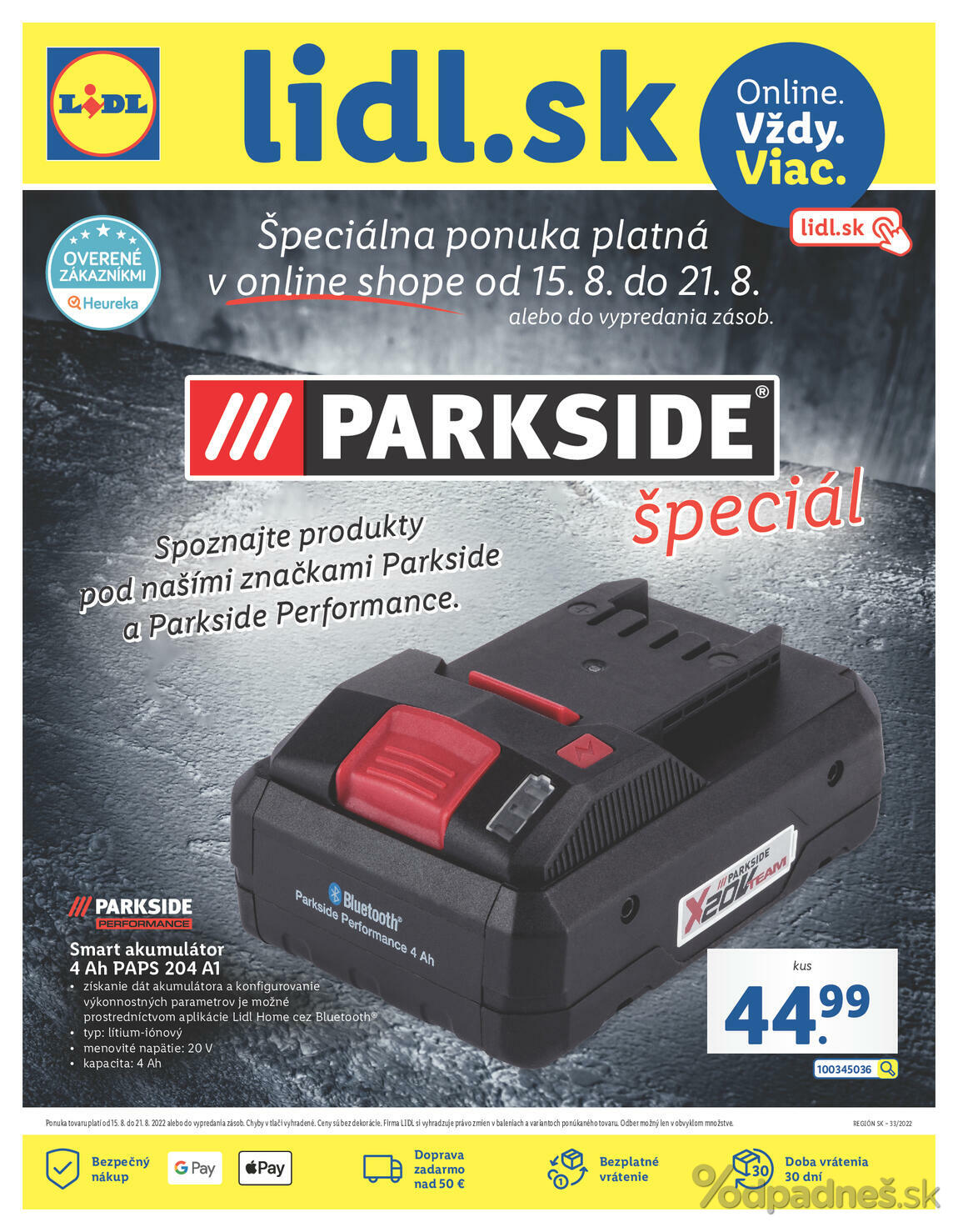 1. stránka Lidl letáku