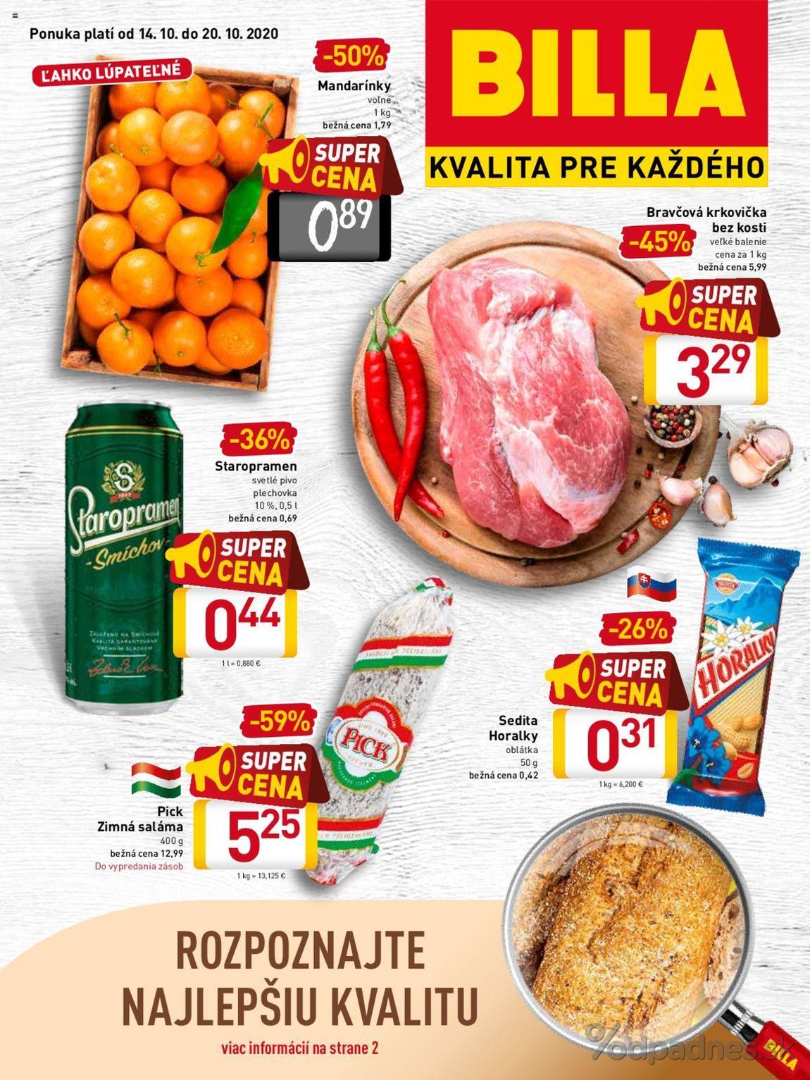 1. stránka Billa letáku