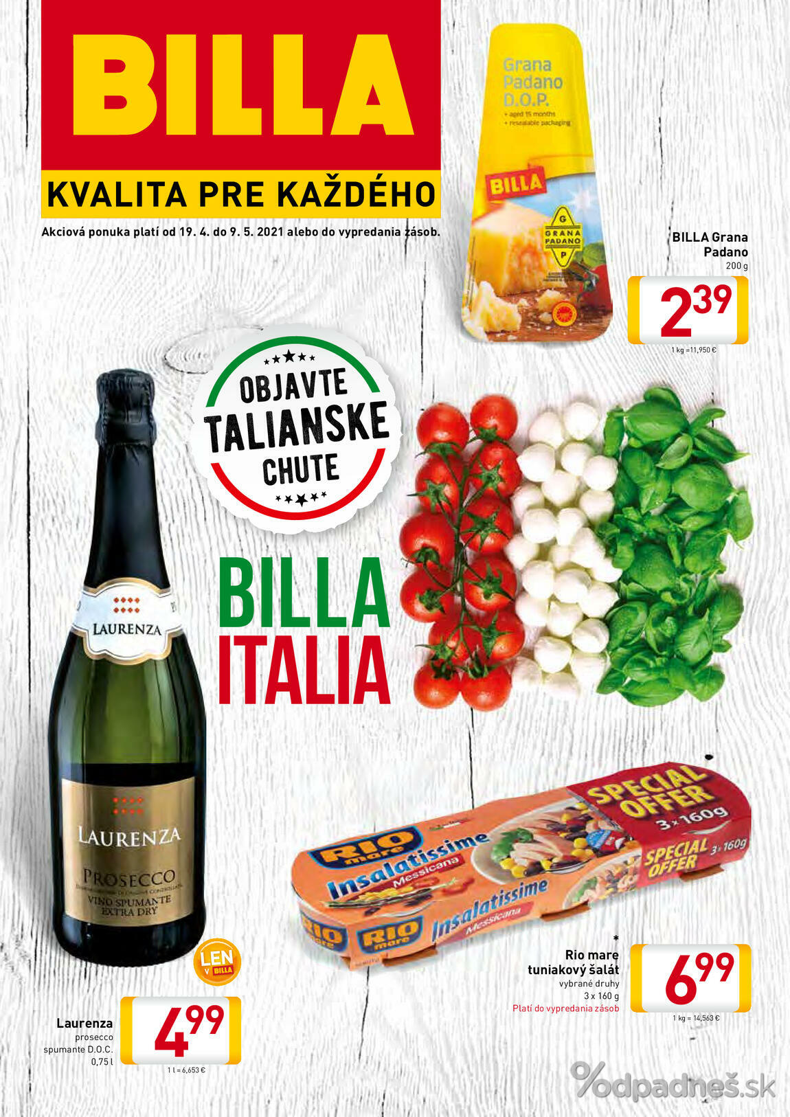 1. stránka Billa letáku