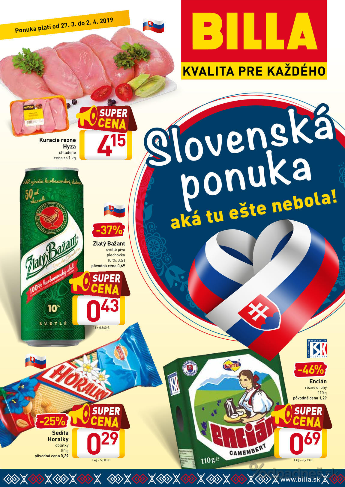 1. stránka Billa letáku
