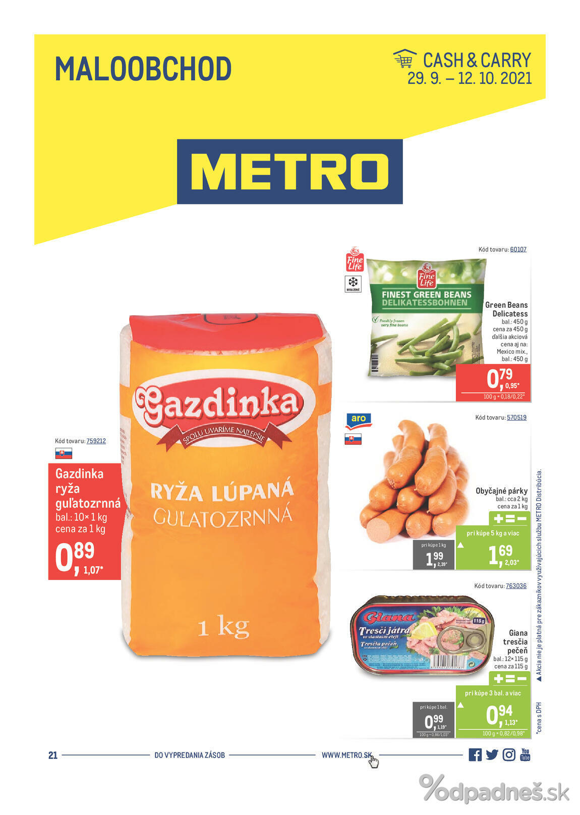1. stránka Metro letáku