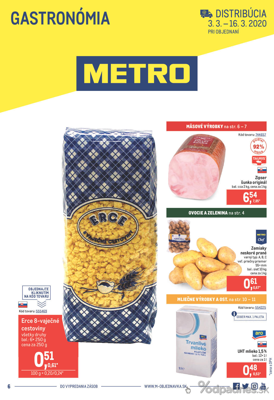 1. stránka Metro letáku