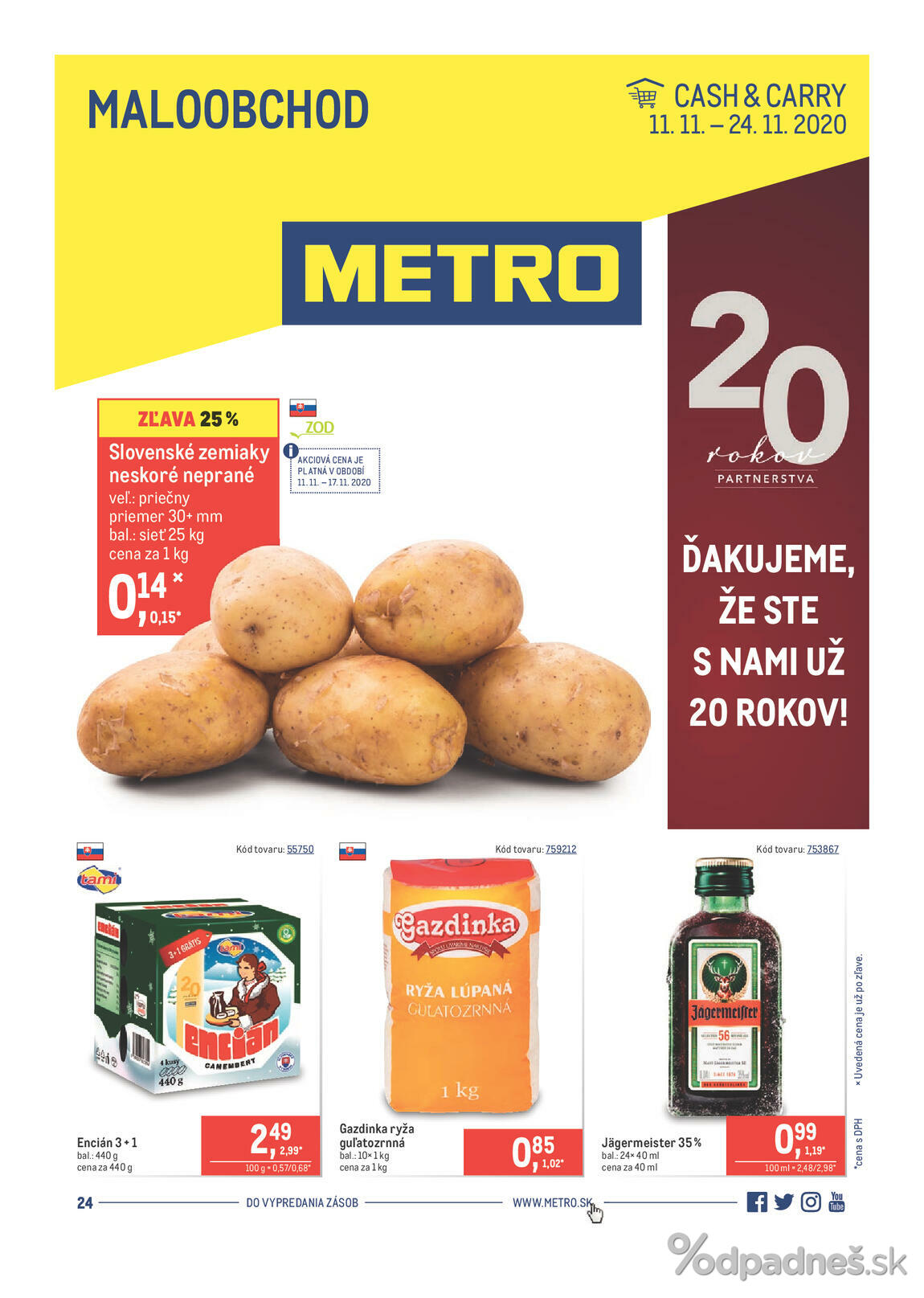 1. stránka Metro letáku