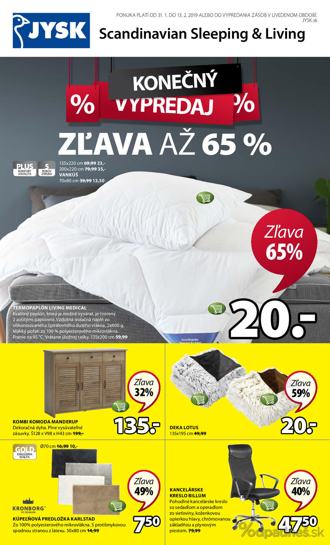 1. stránka Jysk letáku