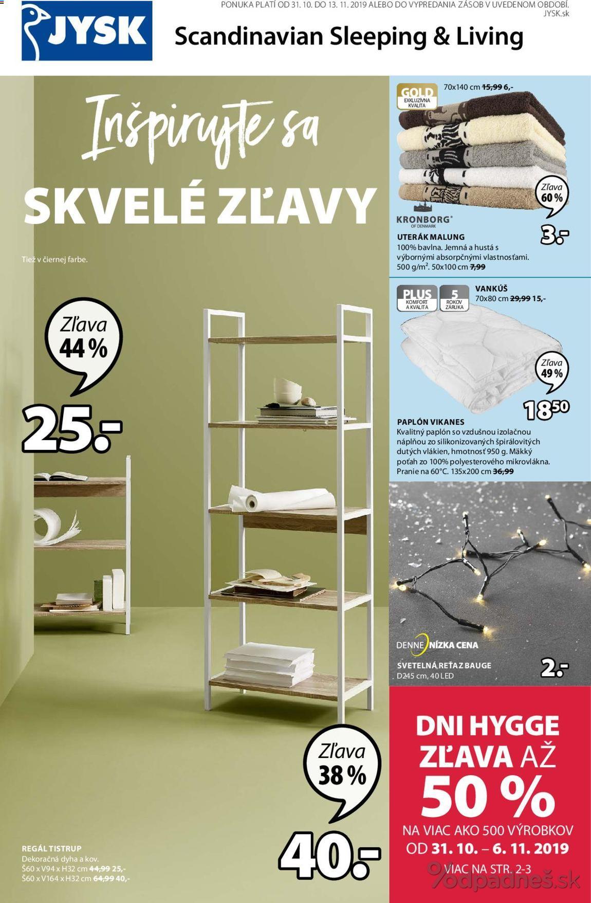 1. stránka Jysk letáku