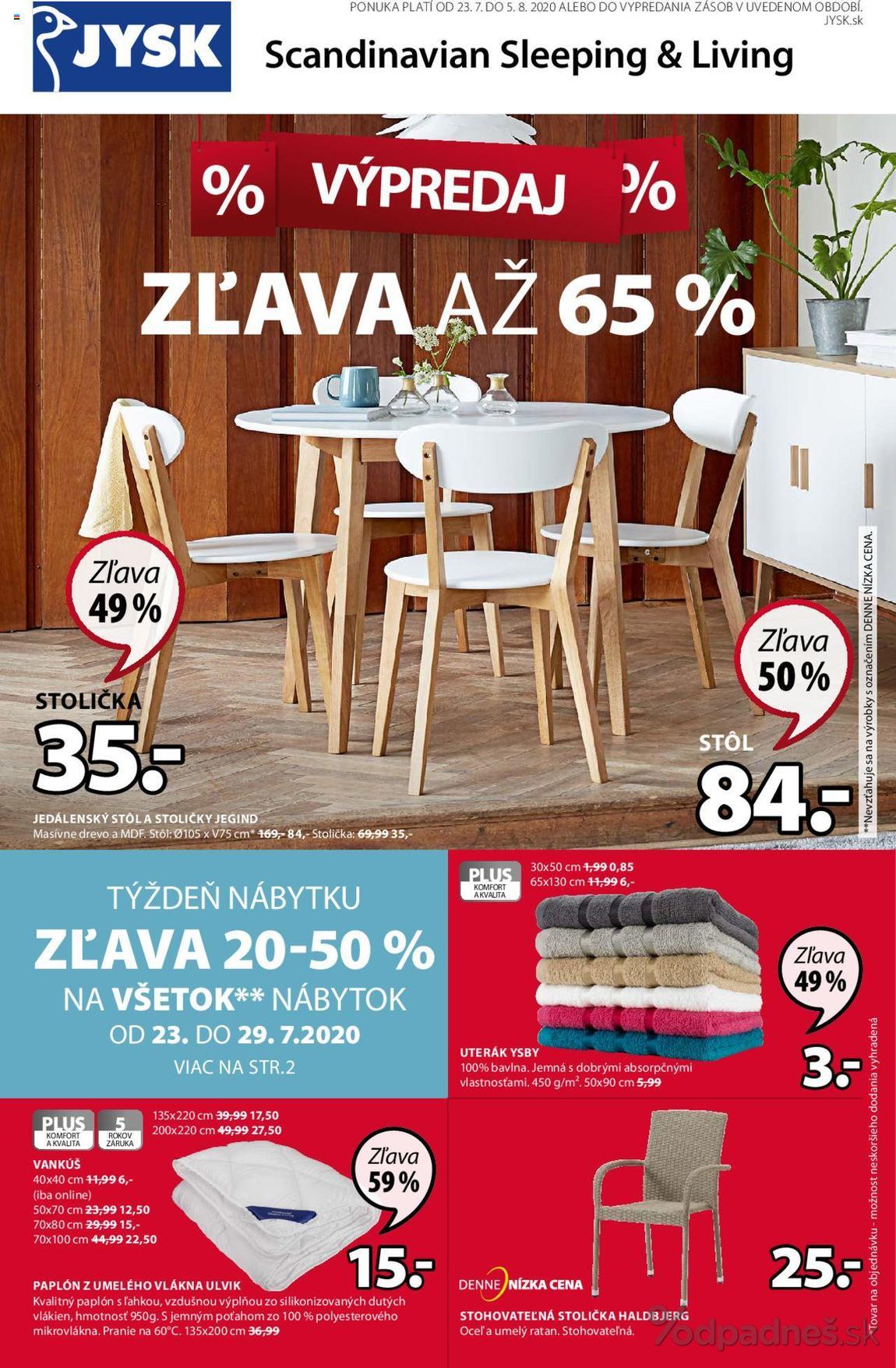 1. stránka Jysk letáku