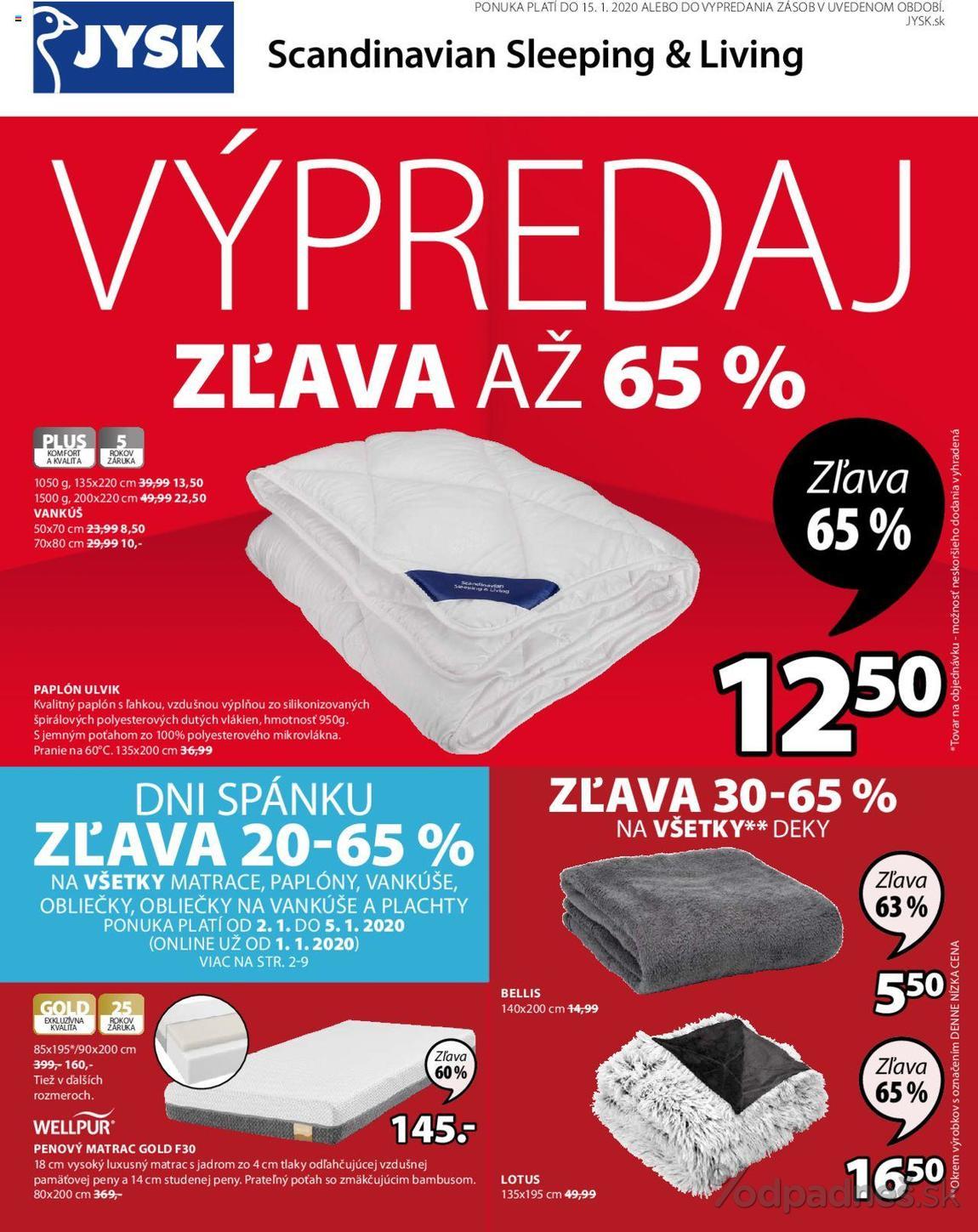 1. stránka Jysk letáku