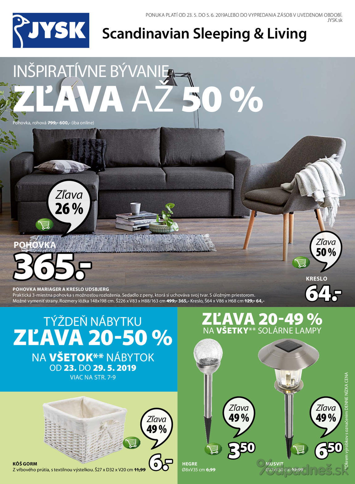 1. stránka Jysk letáku