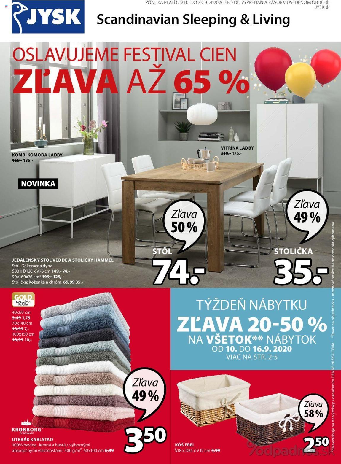 1. stránka Jysk letáku