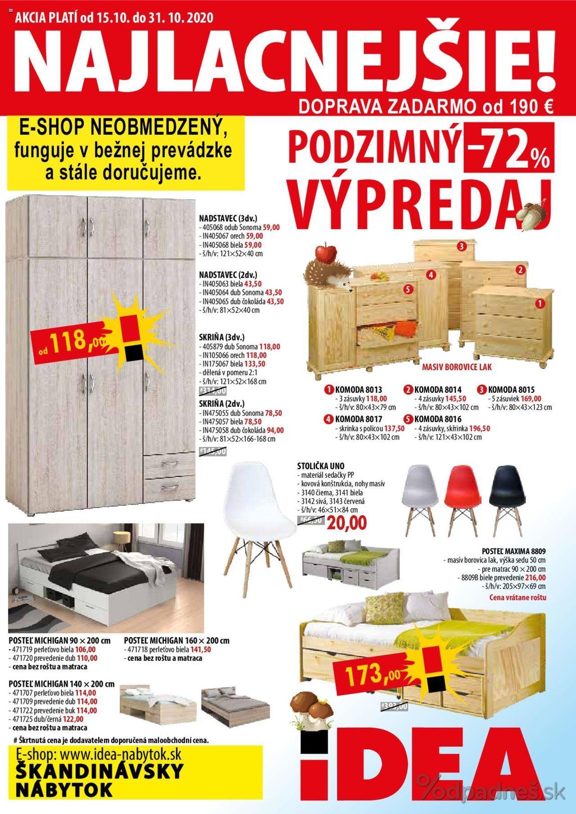 1. stránka IDEA nábytok letáku