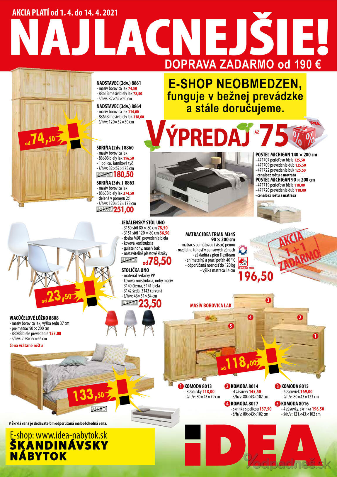 1. stránka IDEA nábytok letáku