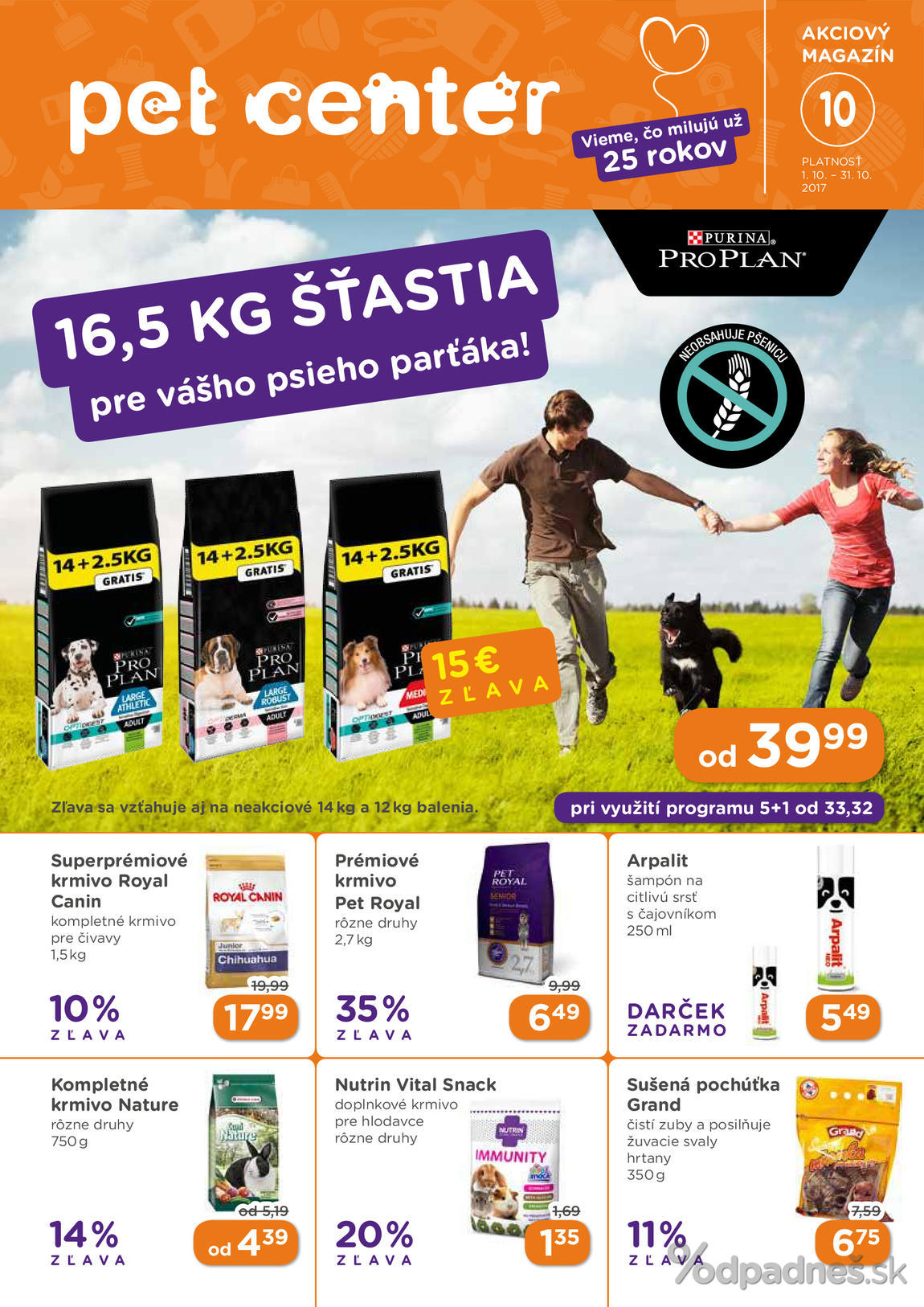 1. stránka Pet Center letáku