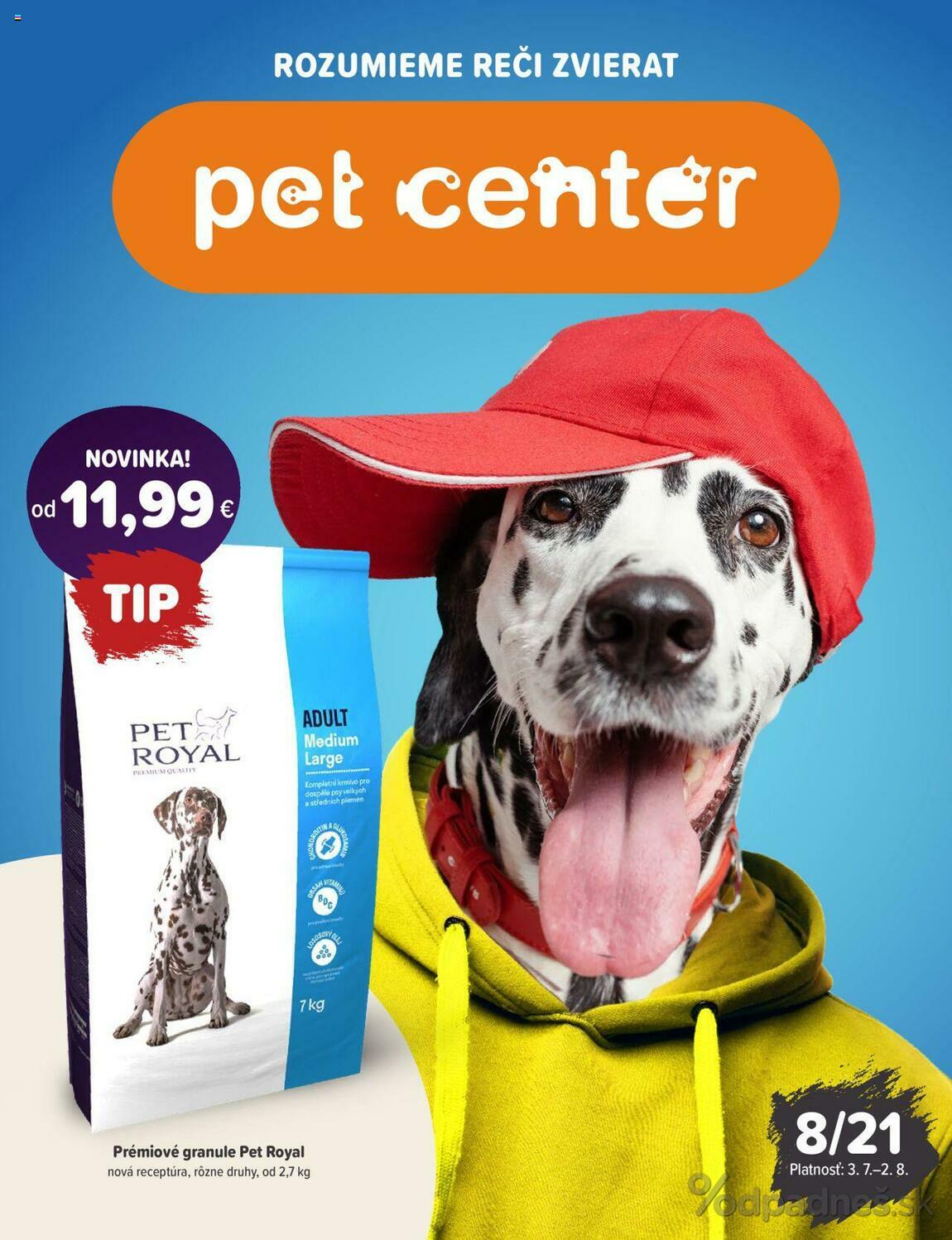 1. stránka Pet Center letáku