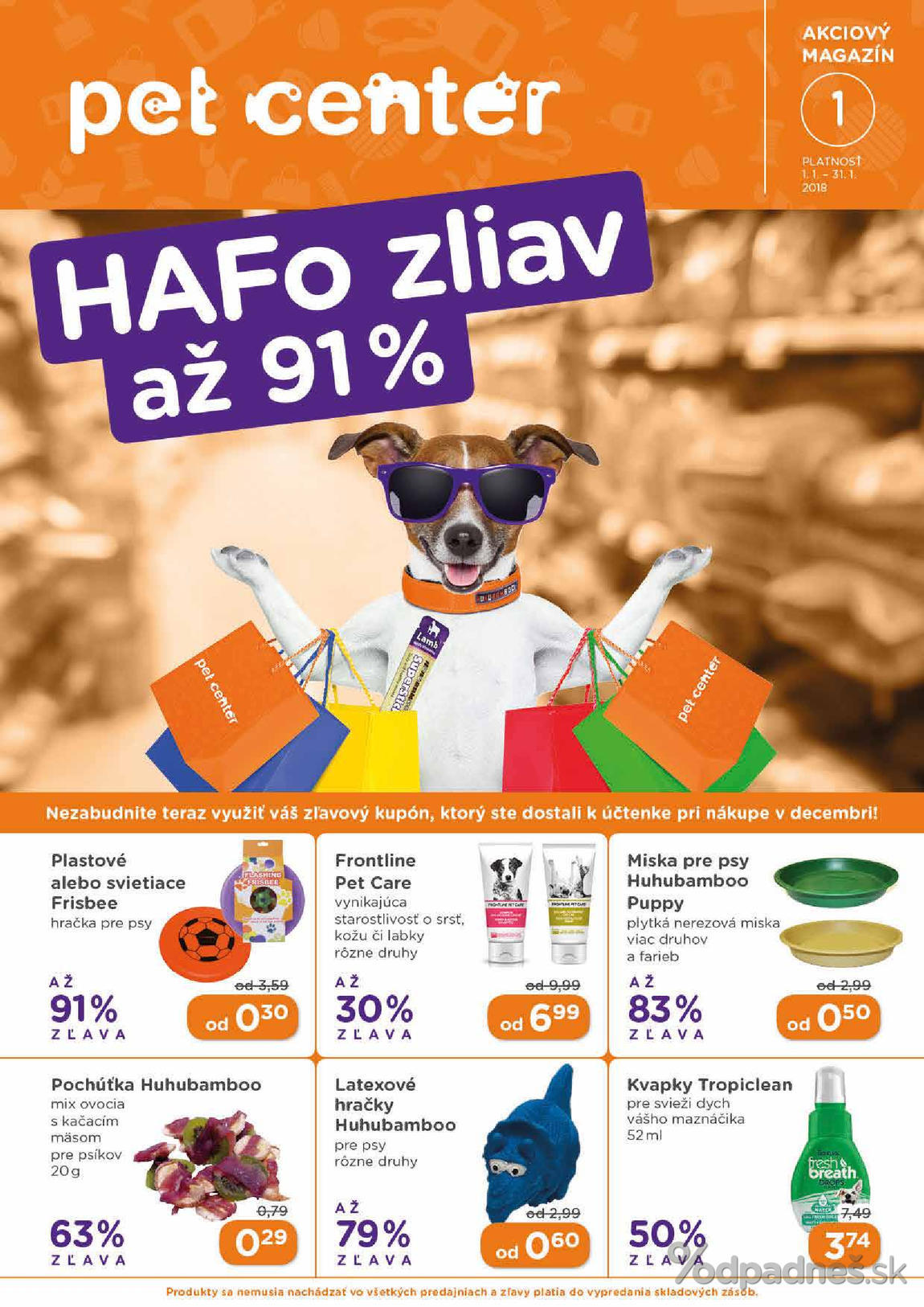 1. stránka Pet Center letáku
