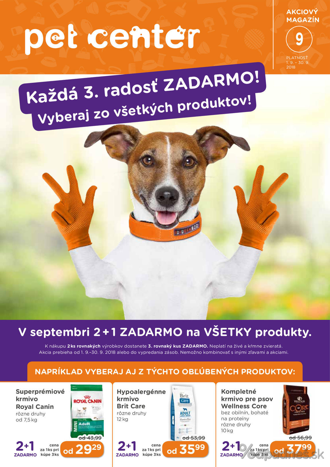 1. stránka Pet Center letáku