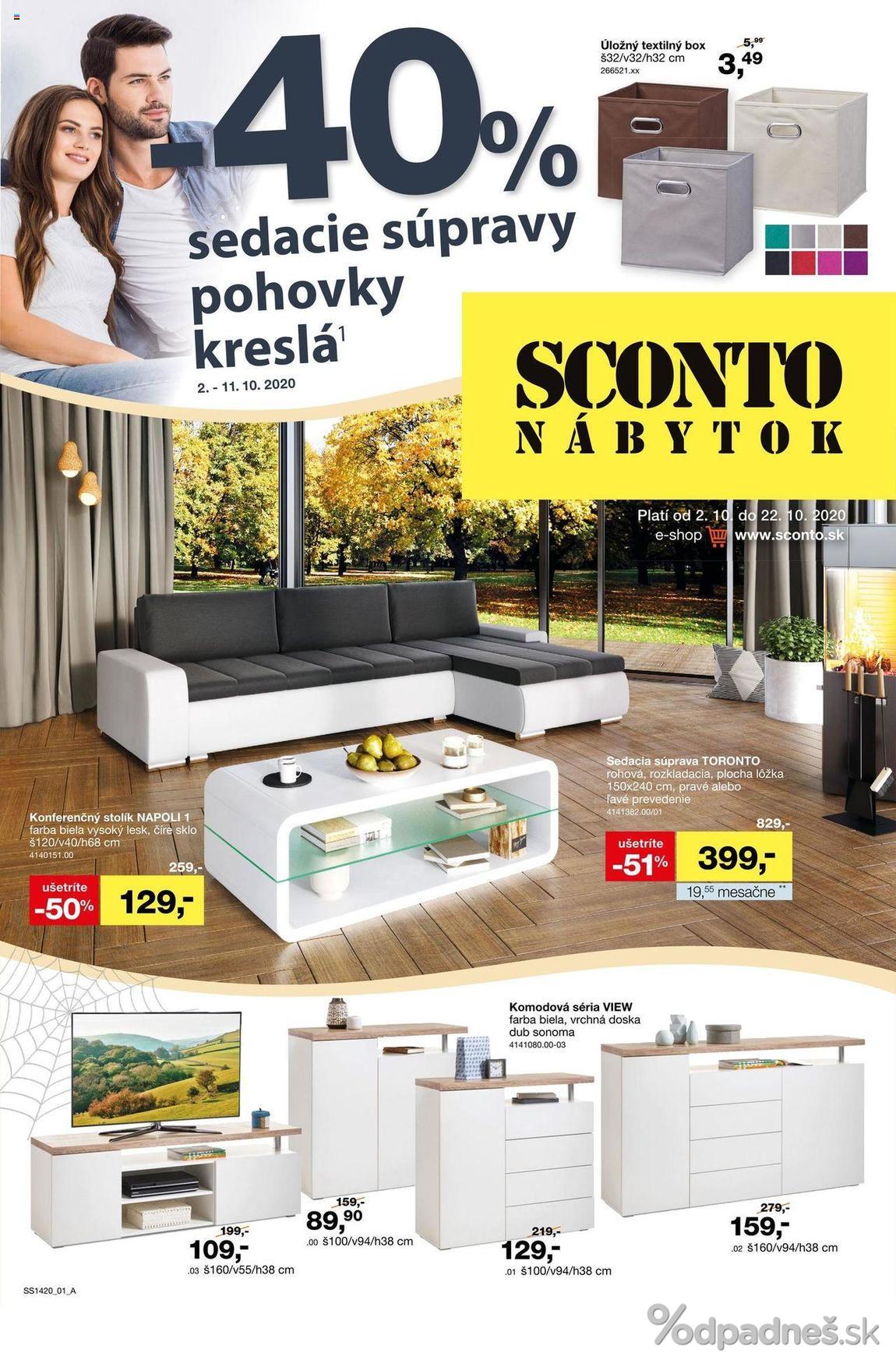 1. stránka Sconto nábytok letáku