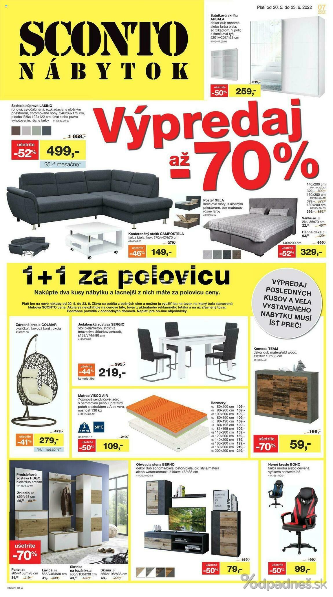 1. stránka Sconto nábytok letáku