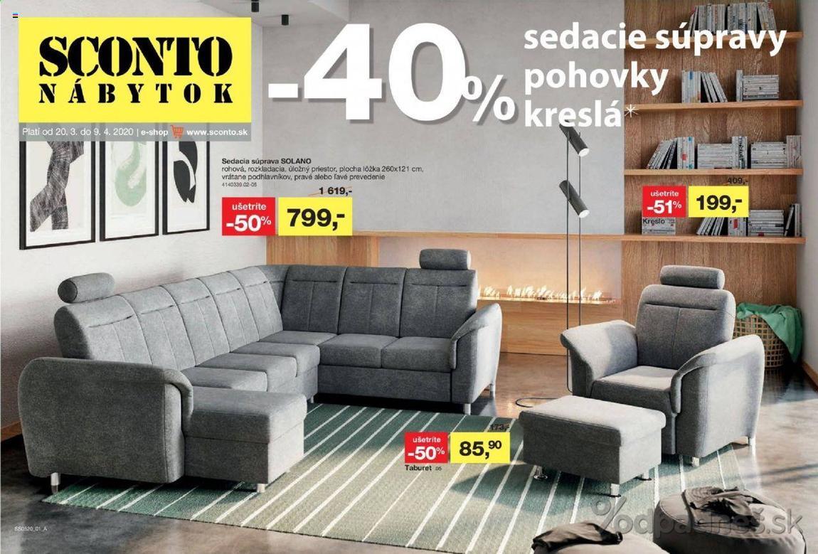 1. stránka Sconto nábytok letáku