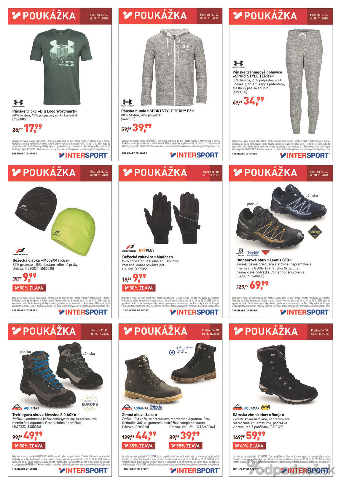1. stránka Intersport letáku
