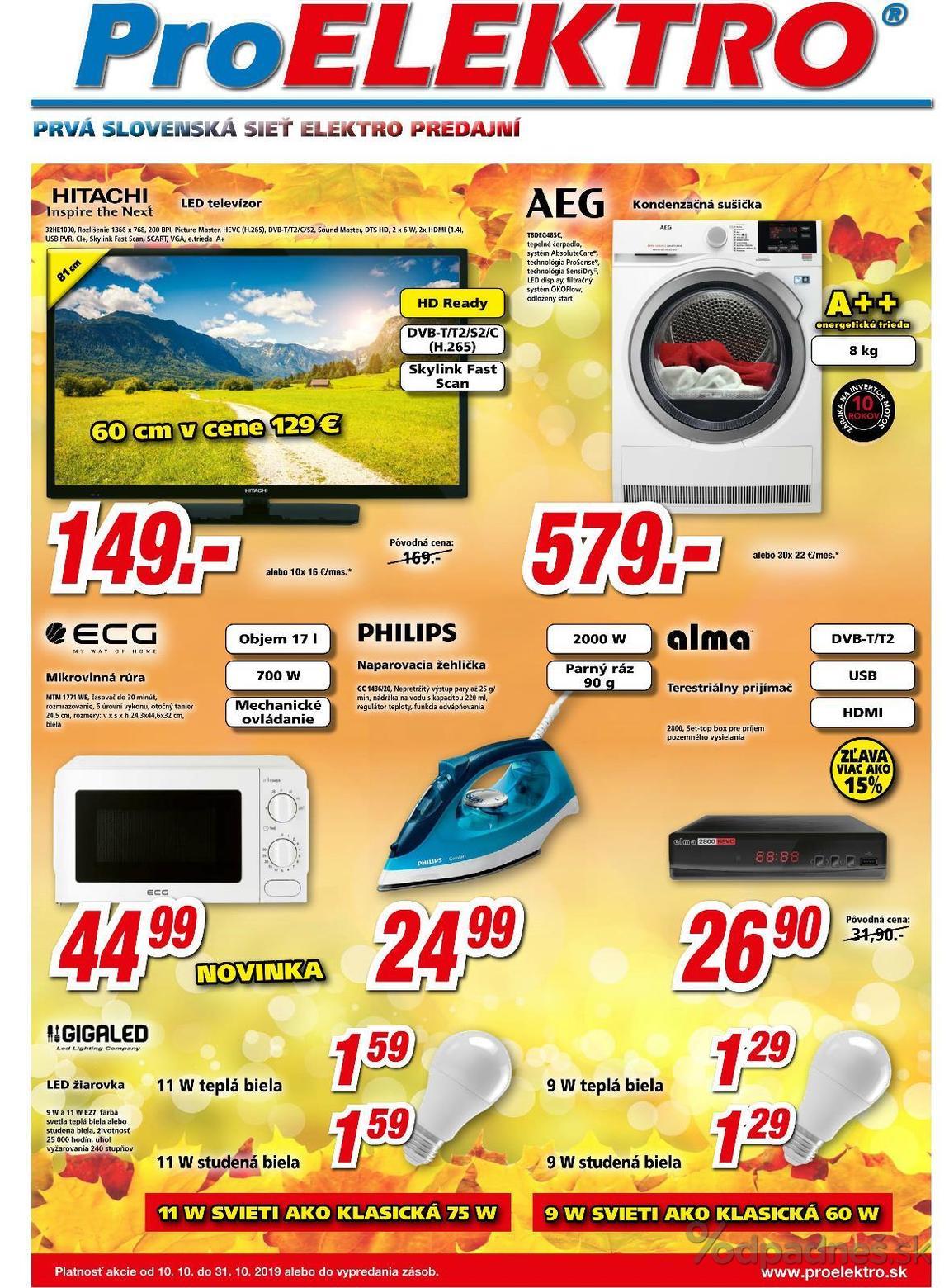 1. stránka Pro Elektro letáku