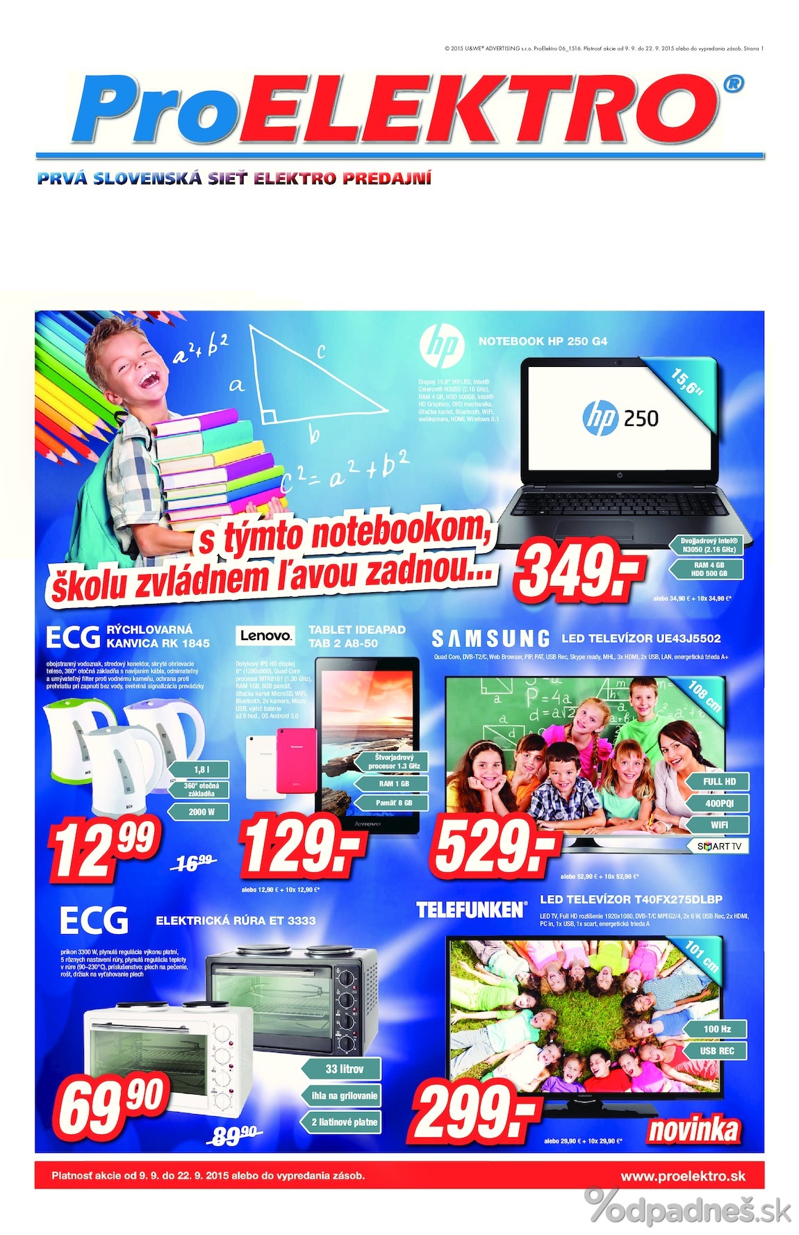 1. stránka Pro Elektro letáku