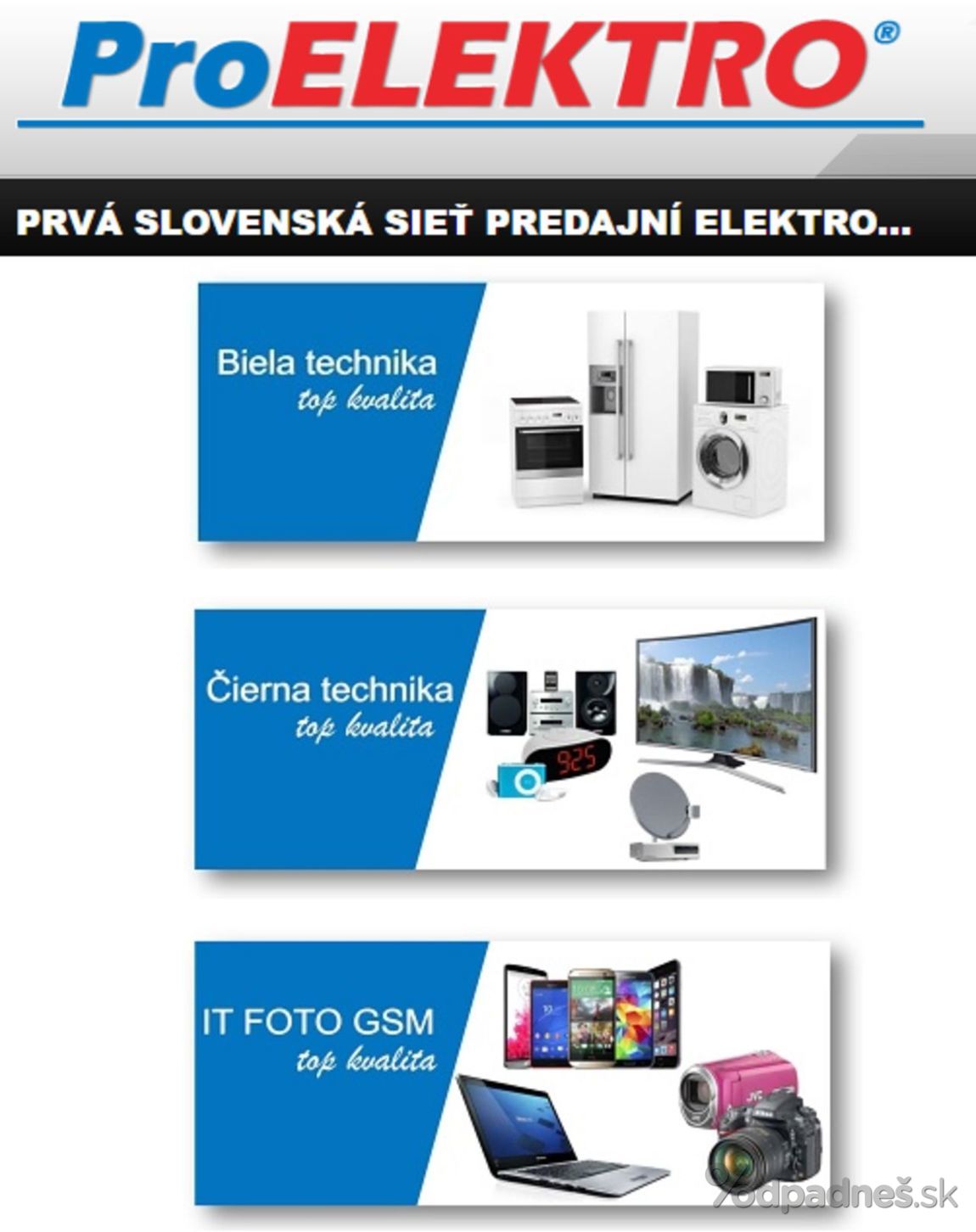 1. stránka Pro Elektro letáku