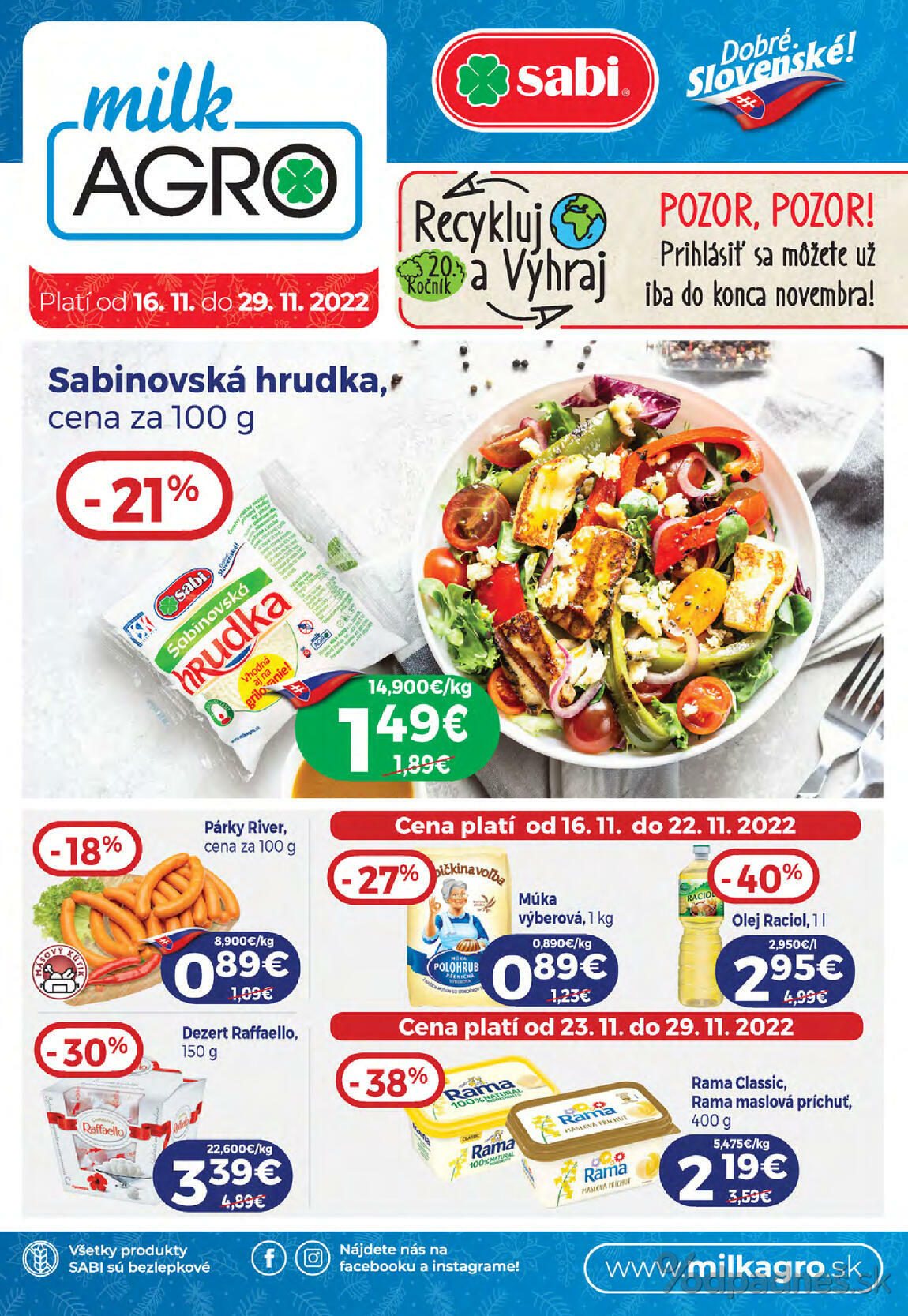 1. stránka Milk agro letáku