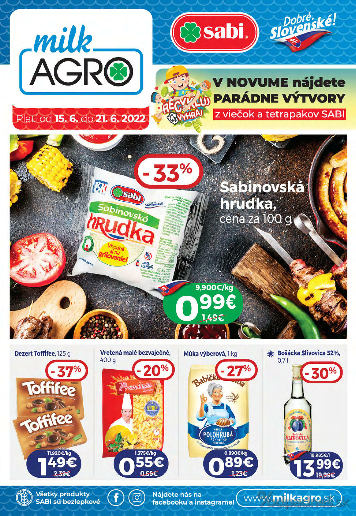 1. stránka Milk agro letáku