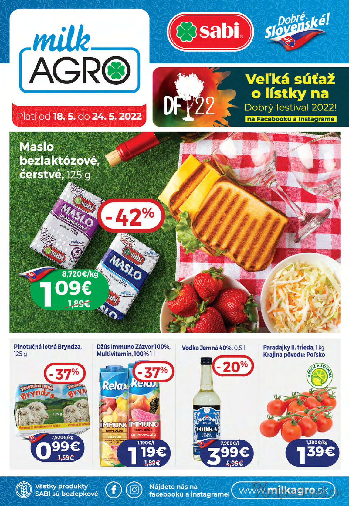1. stránka Milk agro letáku
