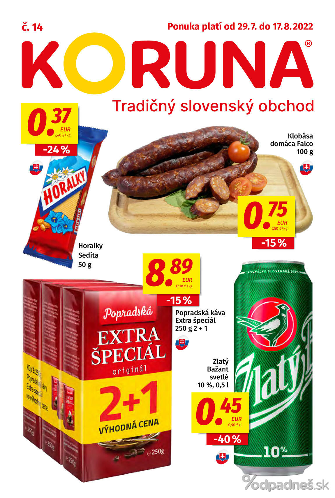 1. stránka Koruna letáku