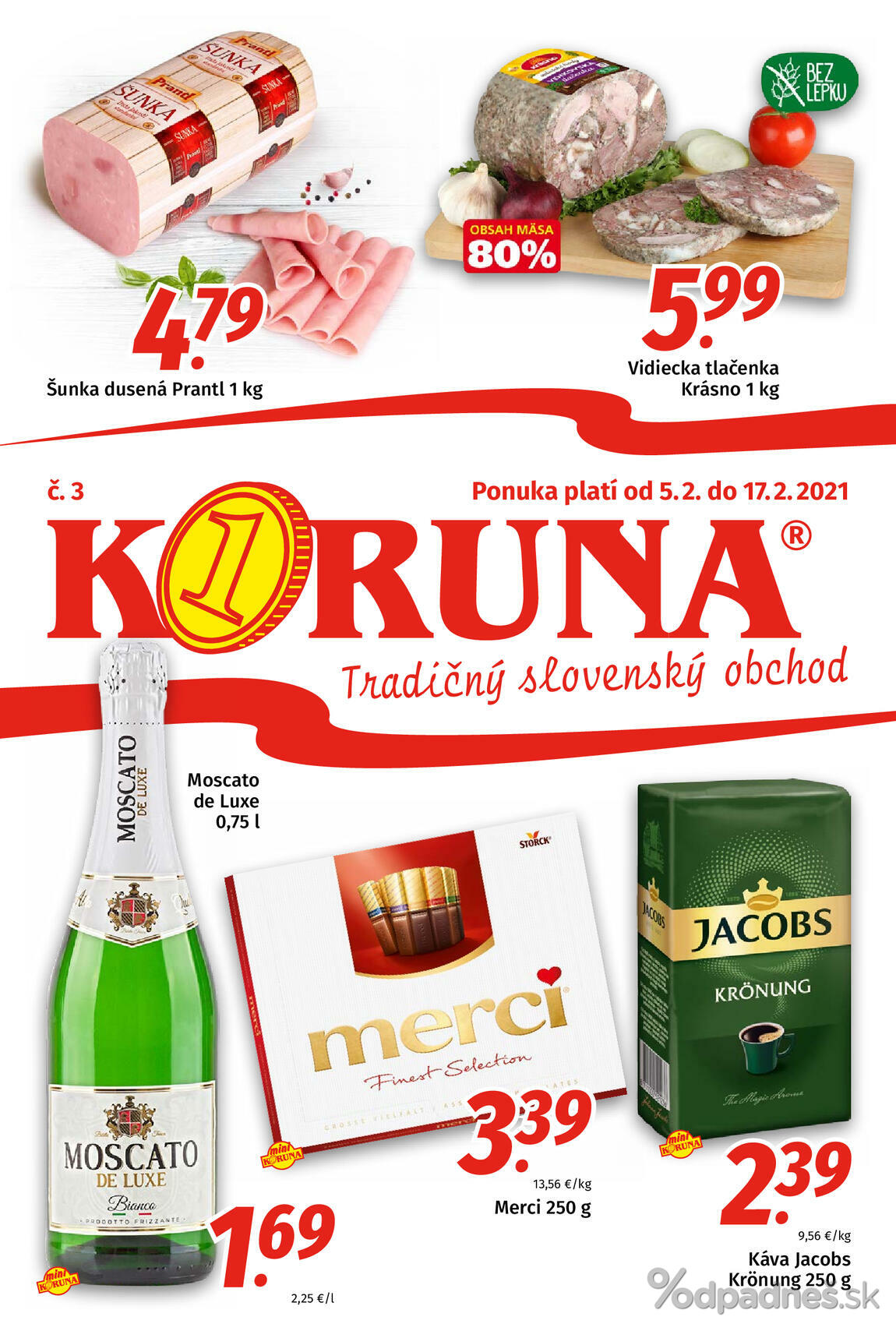 1. stránka Koruna letáku