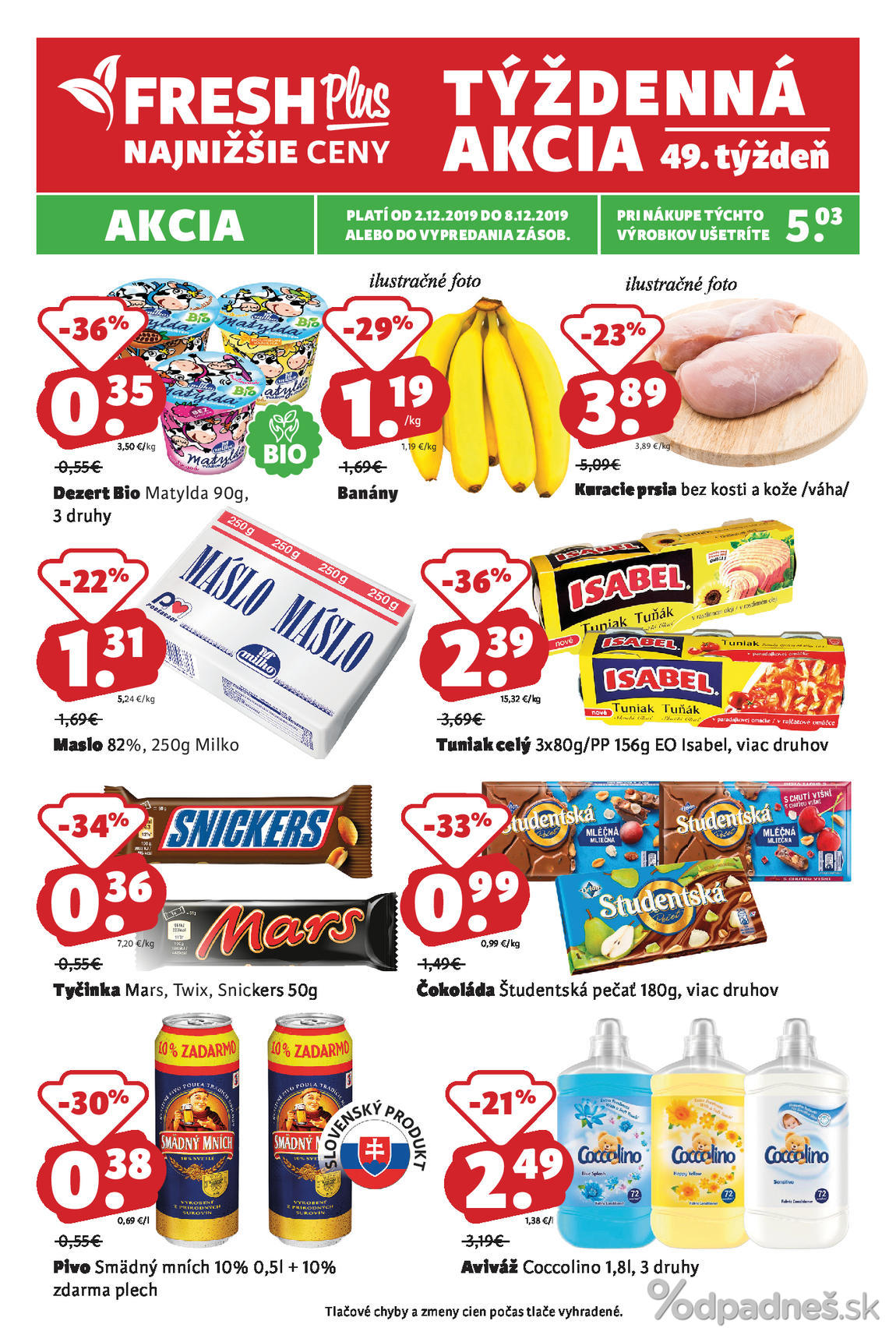 1. stránka Fresh letáku