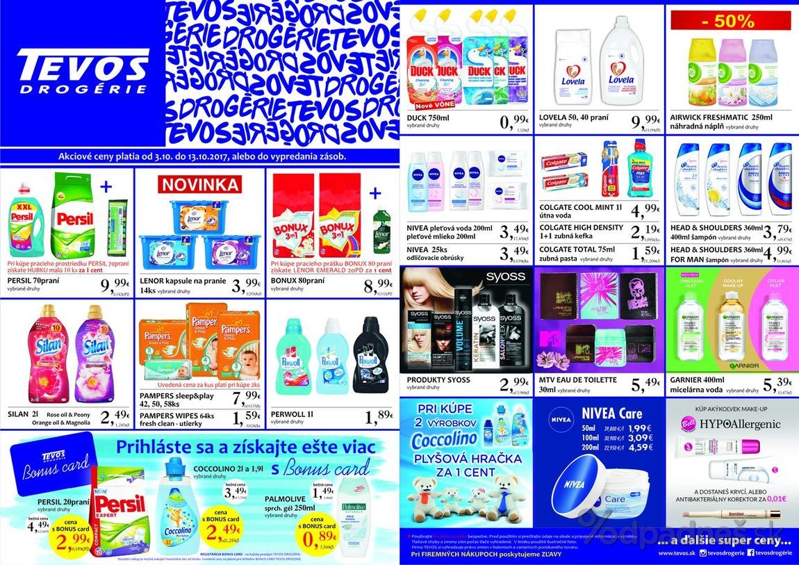 1. stránka Tevos letáku