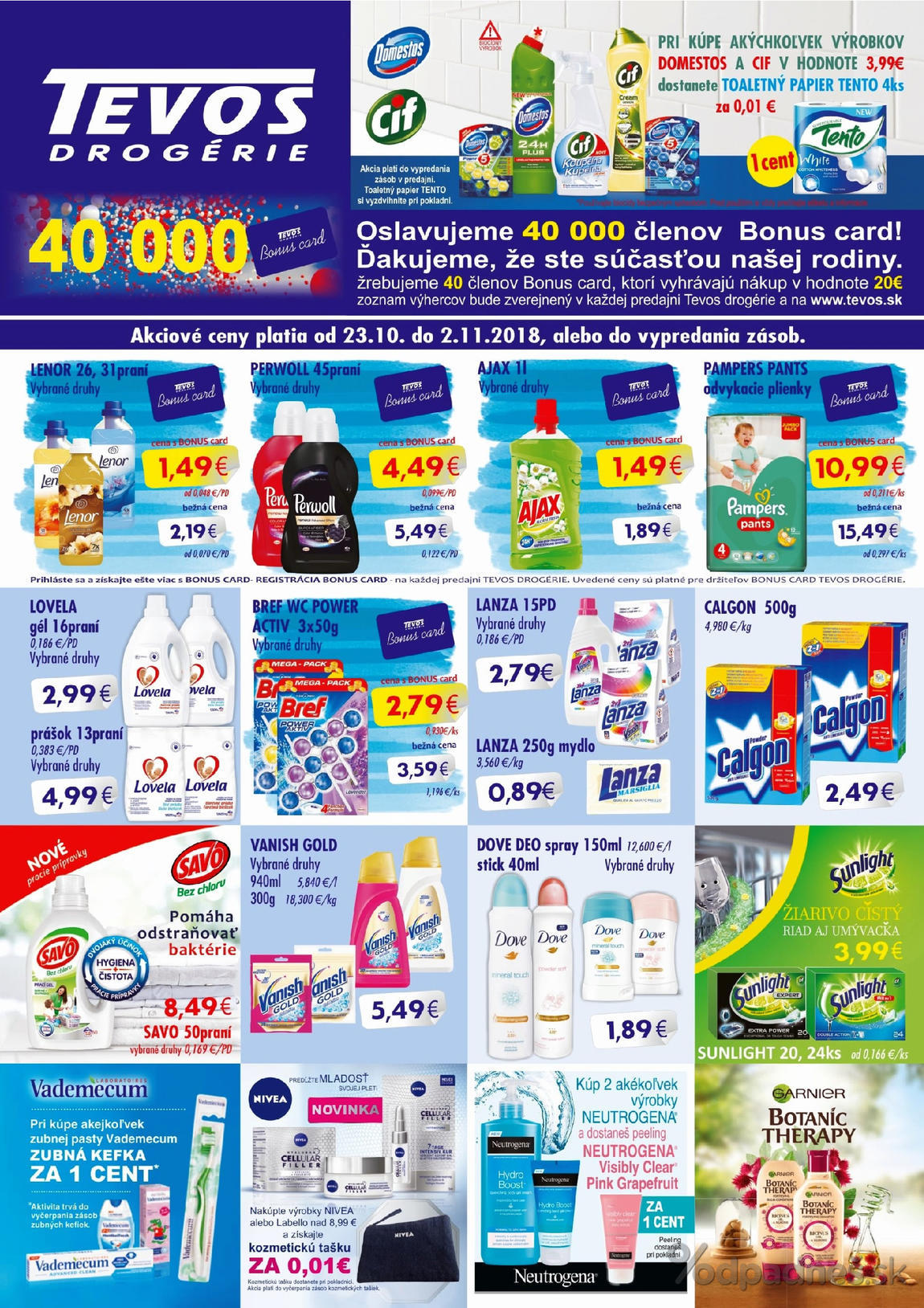 1. stránka Tevos letáku