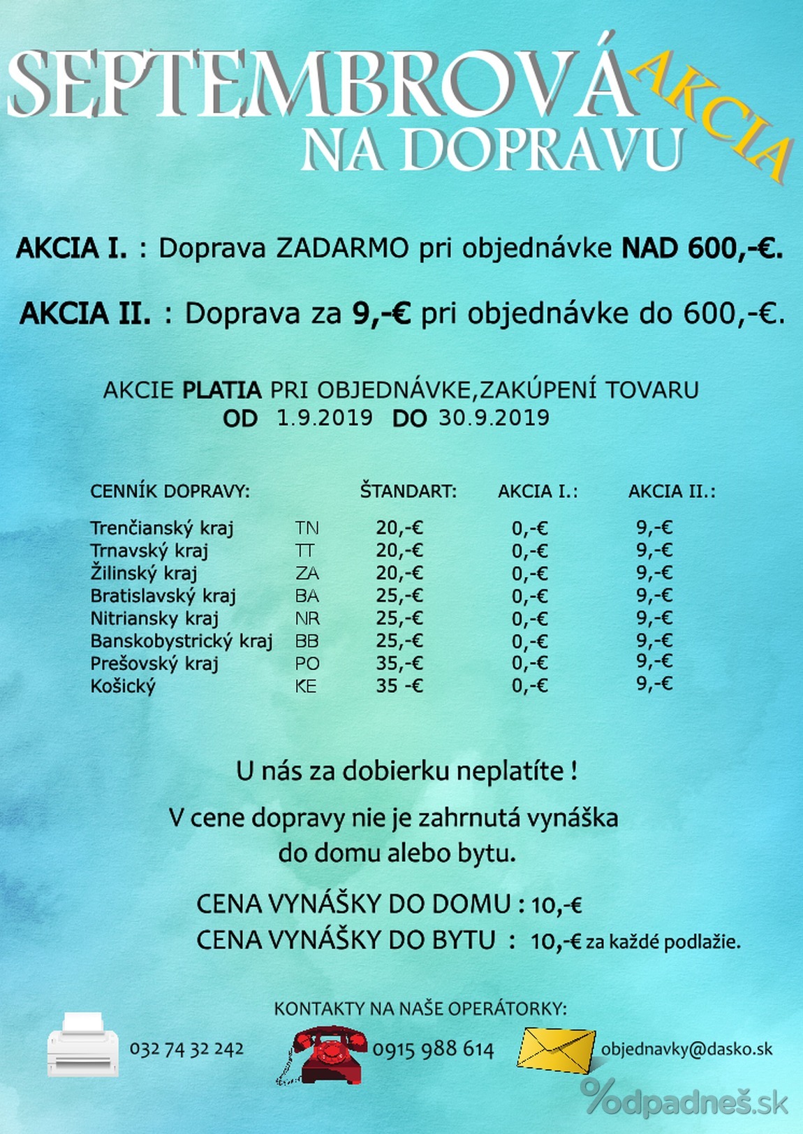 1. stránka Daško nábytok letáku