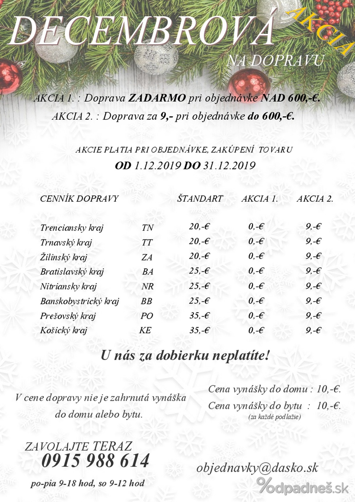 1. stránka Daško nábytok letáku