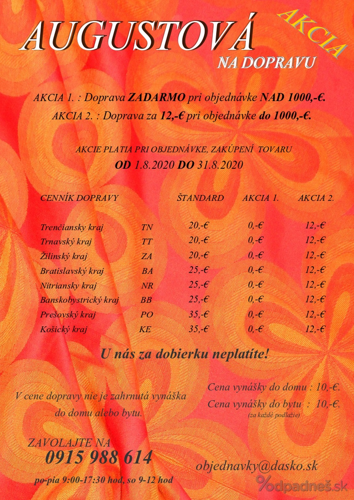 1. stránka Daško nábytok letáku