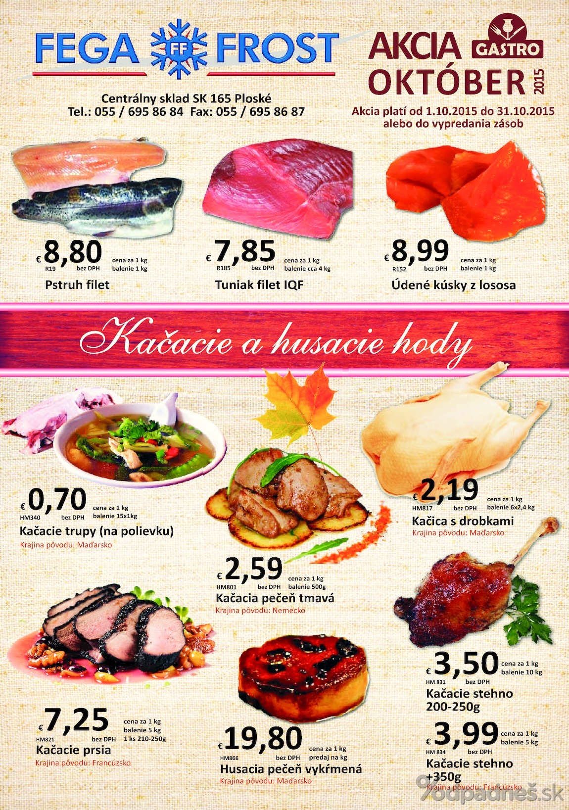 1. stránka Fega Food letáku