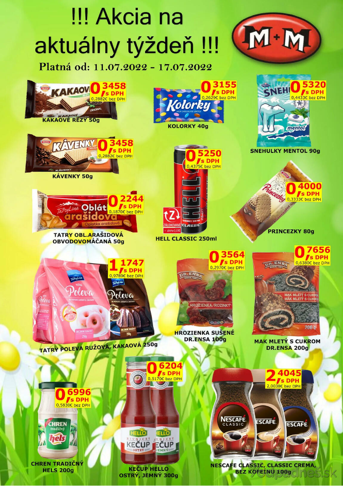 1. stránka M + M letáku