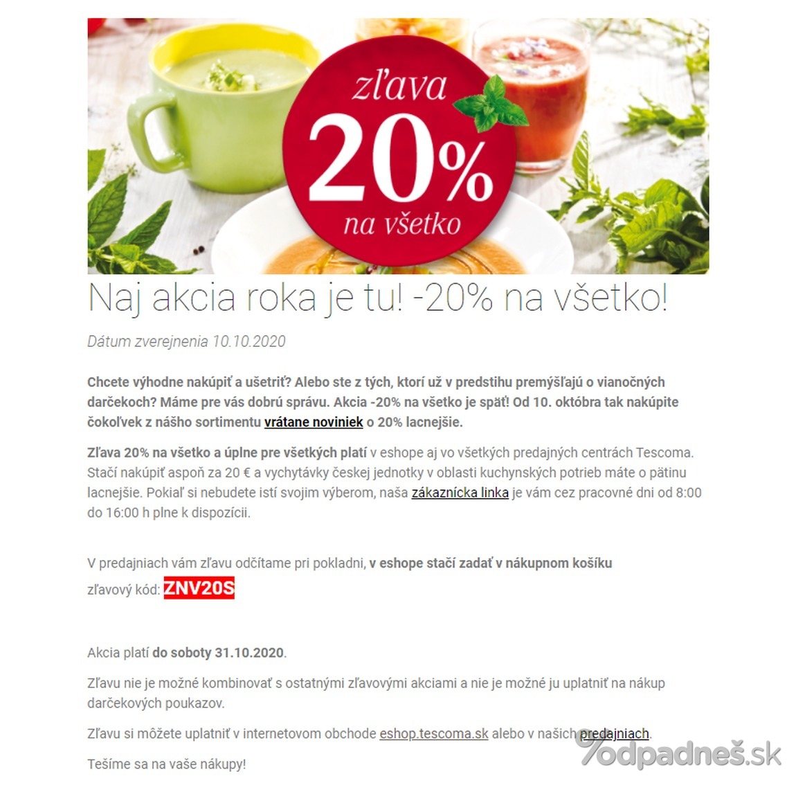 1. stránka Tescoma letáku