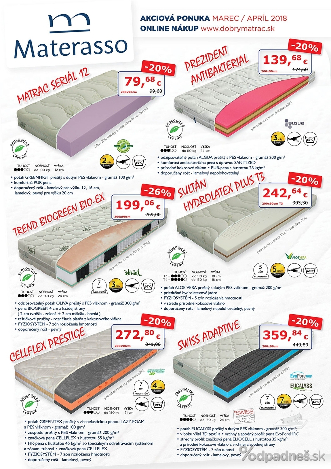 1. stránka Dobrýmatrac.sk letáku