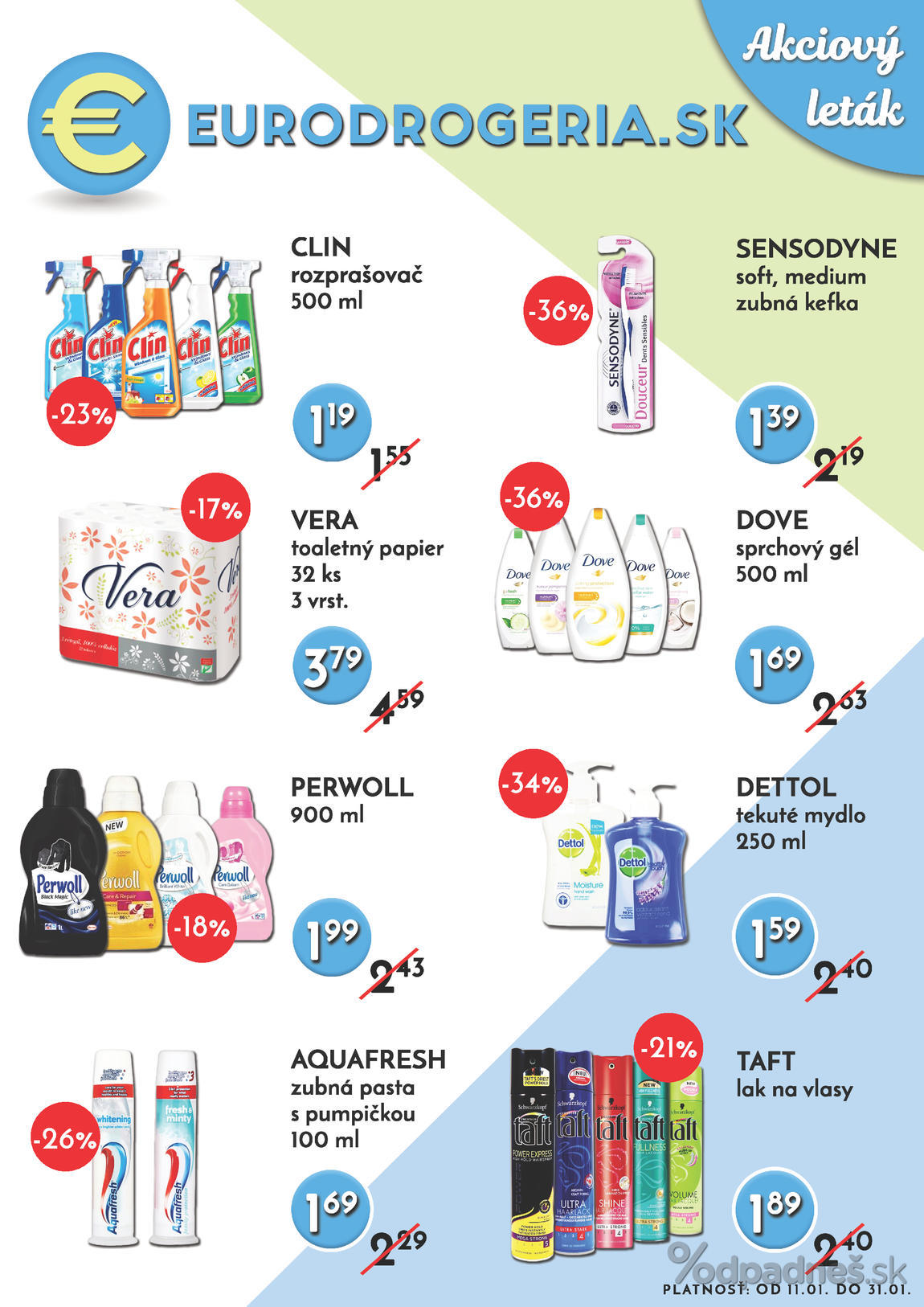 1. stránka Eurodrogéria.sk letáku