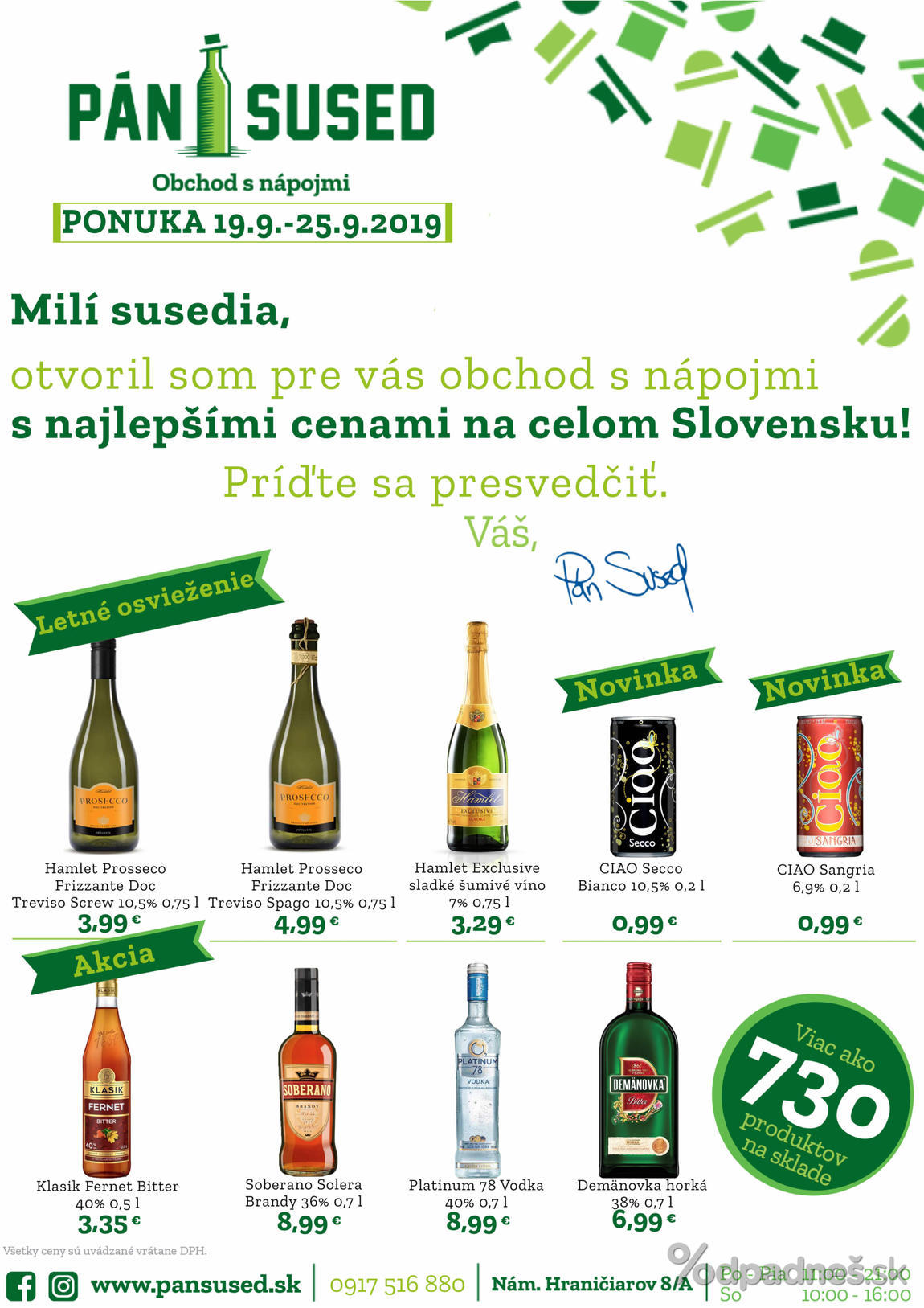 1. stránka Pán Sused letáku